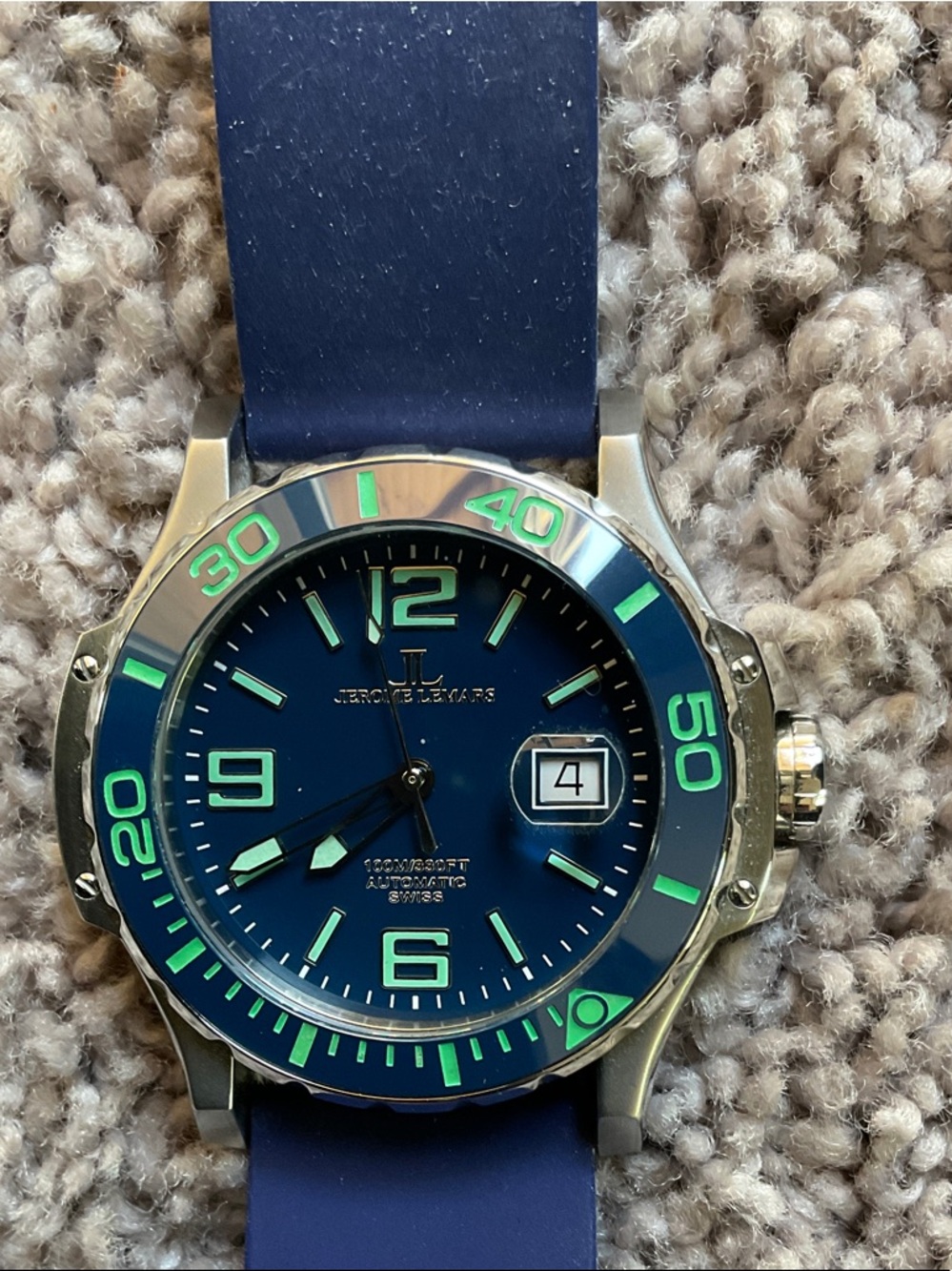 JEROME LEMARS automatic dive style men’s watch, like new, Swiss made - Picture 5 of 7